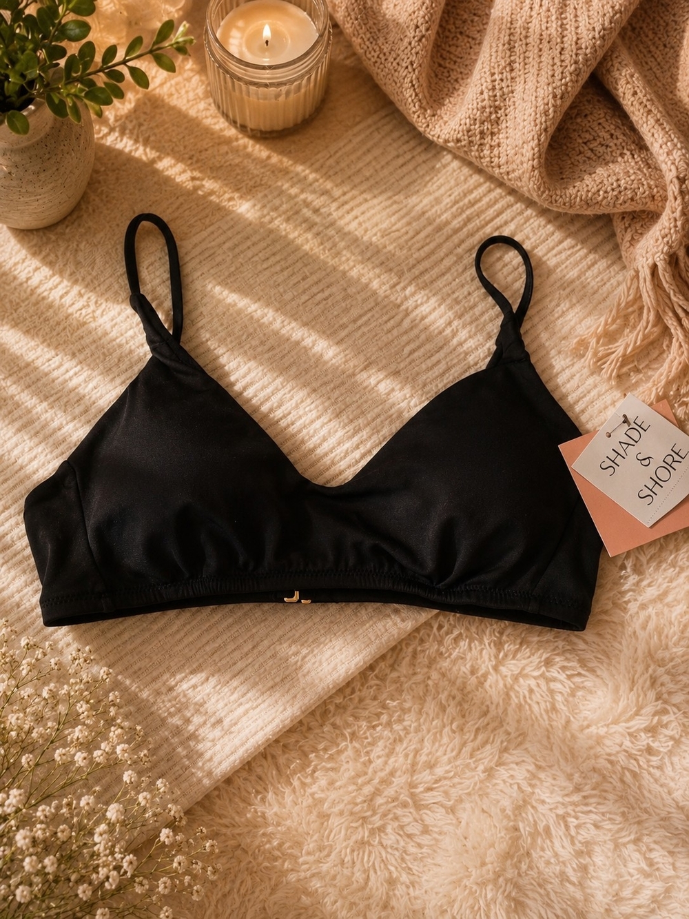 Shade & Shore Black Bathing Suite Top